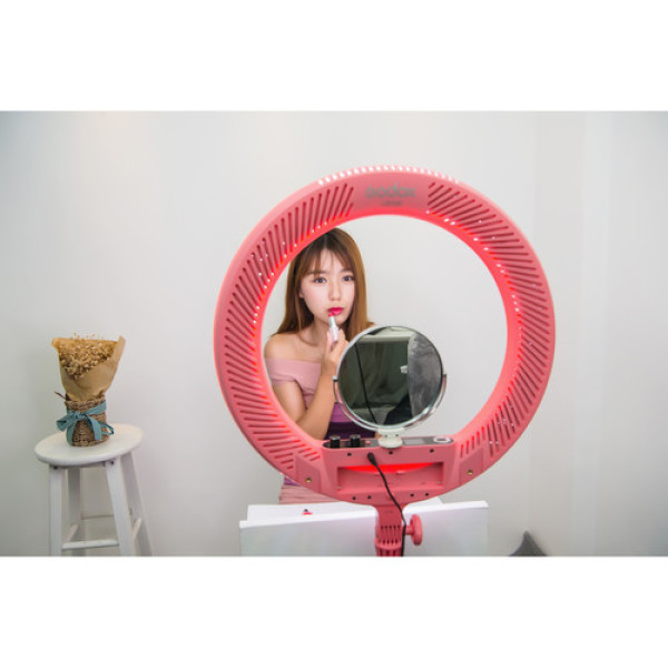 Кольцевой свет для макияжа (Светодиодная лампа) Godox LR160 Bi-Color Ringlight (Pink)